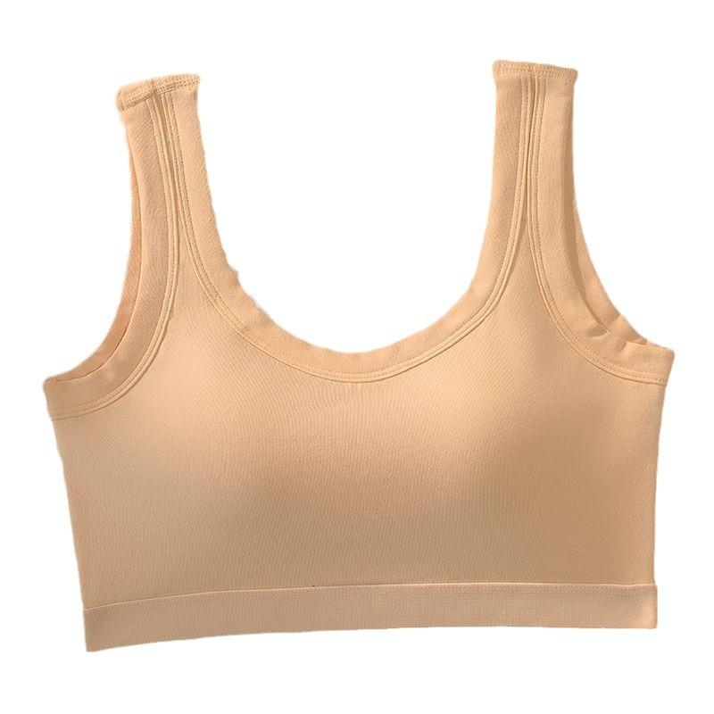 ブラジャー レディース 一体型 固定カップ 美背 U型 ヨガ ランニング 揺れにくい スポーツブラ ベスト式 チューブトップ 綿 インナー ..