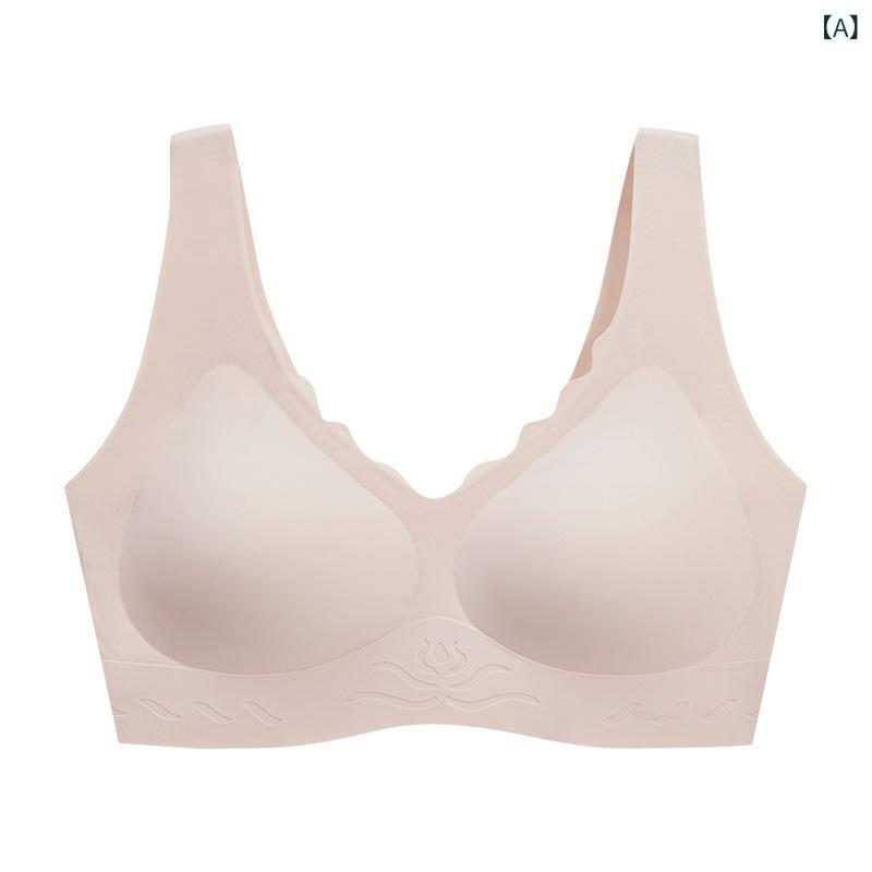 ブラジャー レディース ノンワイヤー シームレス 接触冷感 美背 裹胸 スポーツブラ 女性用 下着 sofapotato-10747762 ソファポテト サンプル画像2