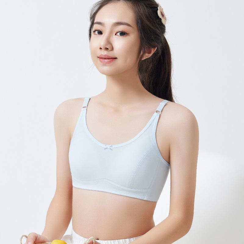 ブラジャー ジュニア 小学生 中学生 高校生 アジャスター付き 肩紐 調節可能 カップ付き コットン 綿 ..