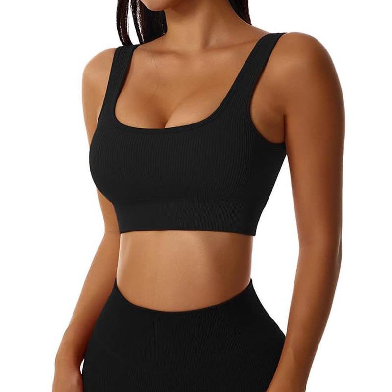 ブラトップ レディース シームレス ヨガウェア ニット スポーツブラ トレーニング フィットネス ウェア 通気性 美背 耐震 ベスト