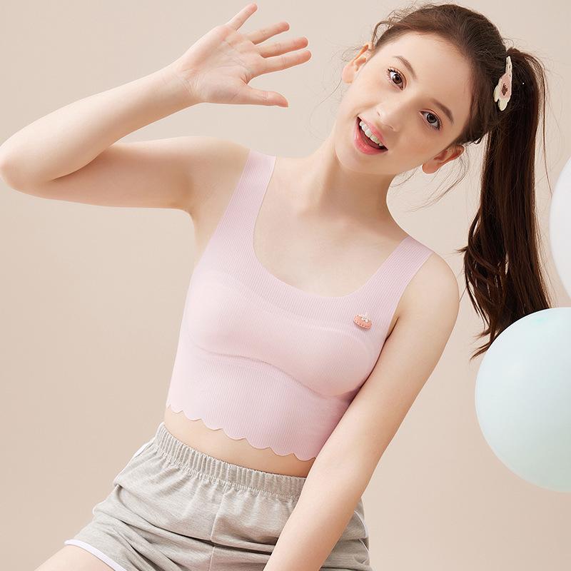 子供用ブラジャー キッズ 女の子 下着 ノンワイヤー ファーストブラ スポブラ ブラトップ 肌着 インナー 無縫製 10歳 11歳 12歳 13歳 14歳 成長期 スポーツ 春夏秋冬