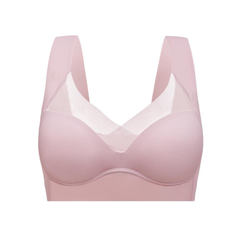 ブラジャー レディース 薄型 ノンワイヤー 接触冷感 寄せ上げ 美背 スポーツブラ 一体型2