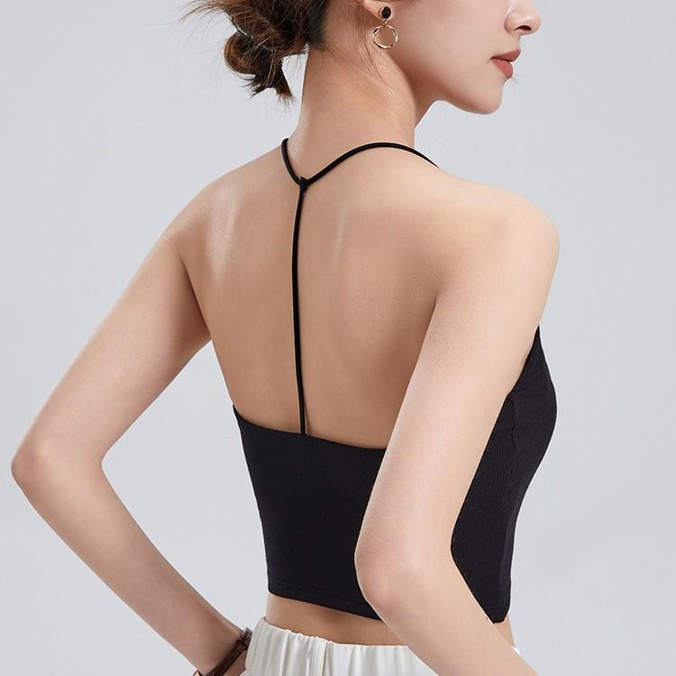 ブラジャー レディース 女性用 美背 薄型 一体型 パッド付き チューブトップ へそ出し キャミソール イ..