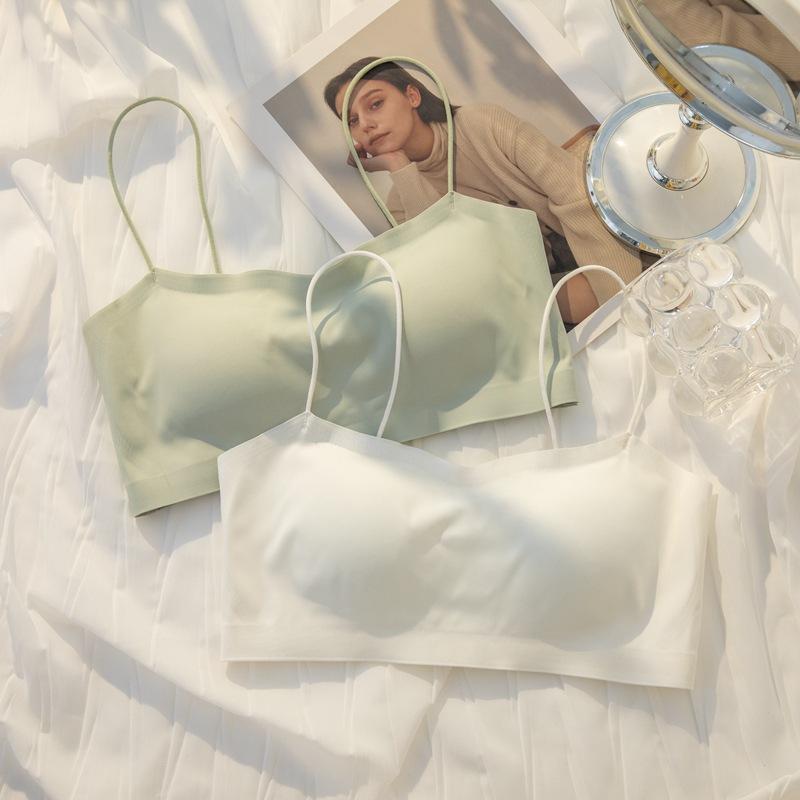 ブラジャー レディース 美胸インナー カップ付き トップス 美背 無縫製 ノンワイヤー 締め付けない 肌..