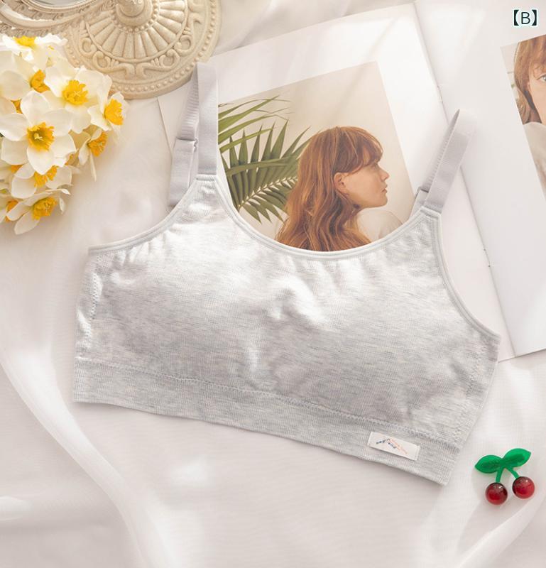 ブラジャー ガールズ キッズ ジュニア スクールインナー ハーフトップ スポブラ ファーストブラ スポーツブラ 無縫製 無地 通気性2