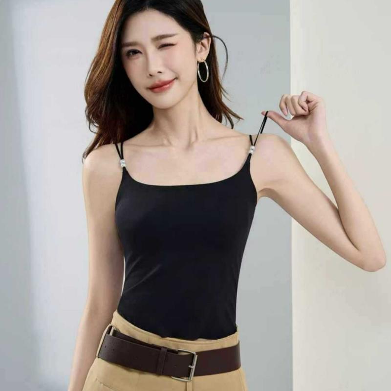 ファンデーション インナー キャミソール ブラカップ付き ブラトップ 下着 肌着 タンクトップ 夏