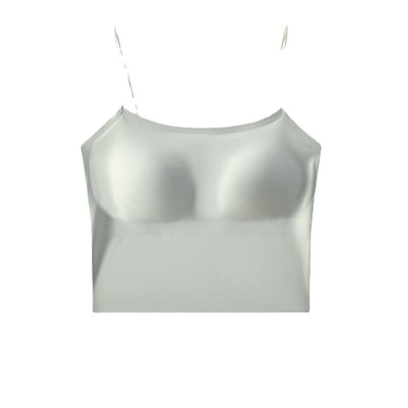 キャミソール レディース インナー カップ付き 無縫製 響かない 肌着 接触冷感 薄手 肩紐調節可能 チュ..