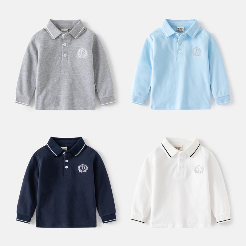 子供用 ポロシャツ メンズ 長袖 Tシャツ カジュアル 純色 フリル襟 通勤用 普段使い 軽量 伸縮性 ブラック ピンク系 アイボリー・素材: 綿100%・柄: 無地・カラー展開: 濃紺、グレー、ライトブルー、ホワイト・サイズ展開: 90cm,100cm,110cm,120cm,130cm・適合年齢: 中小童(3~8歳)・加工方法: 刺繍・流行要素: パネル拼接・製品カテゴリ: ポロシャツ