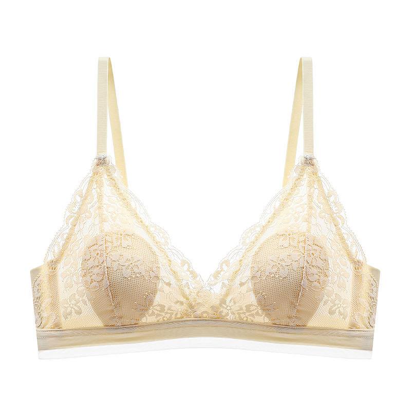 ブラジャー レディース 薄手 三角ブラ ショーツ セット 小胸 セクシー ランジェリー 女性 下着 ワイヤーなし 締め付けない ナイトブラ リラックス おしゃれ かわいい