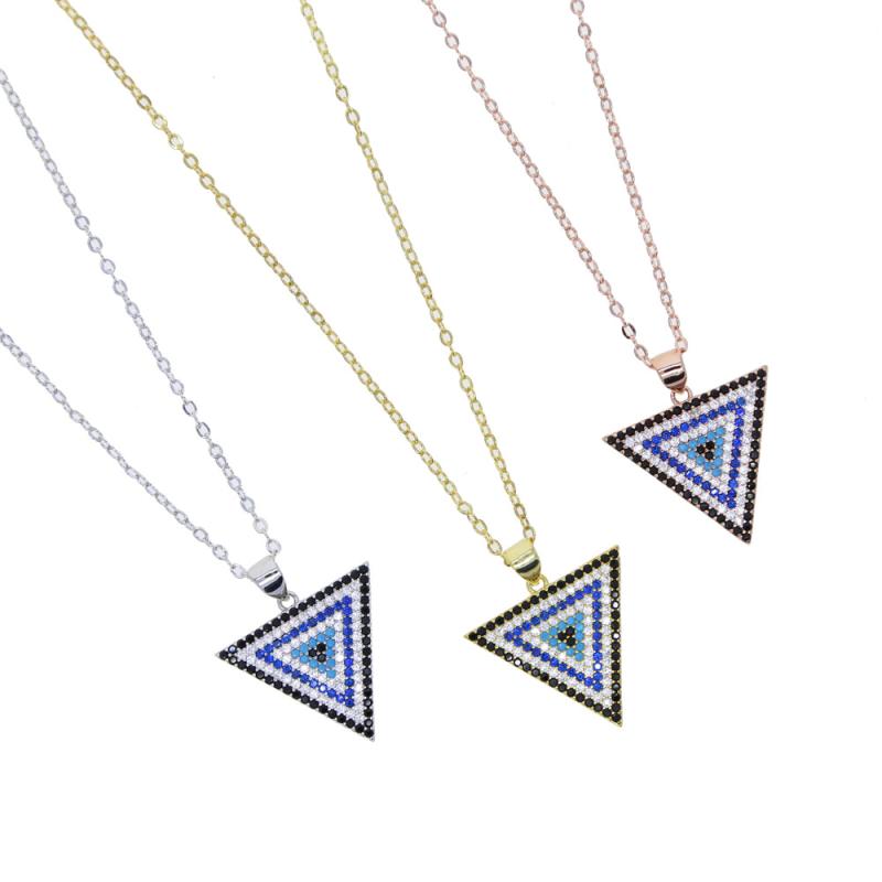 Rhodolite - ネックレス レディース 彩色ジルコニア 三角形 ペンダント シンプル 流行 アクセサリー 首飾り 一点投入2