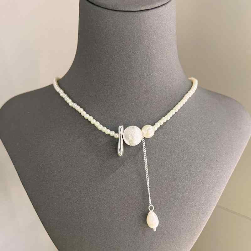 ネックレス レディース パール ペンダント タッセル エレガント 高見え 電気メッキ加工 アクセサリー ..