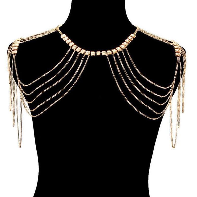 2ネックレス レディース 合金 チェーン タッセル ボディチェーン ヨーロピアン スタイル ペンダント ジュエリー アクセサリー