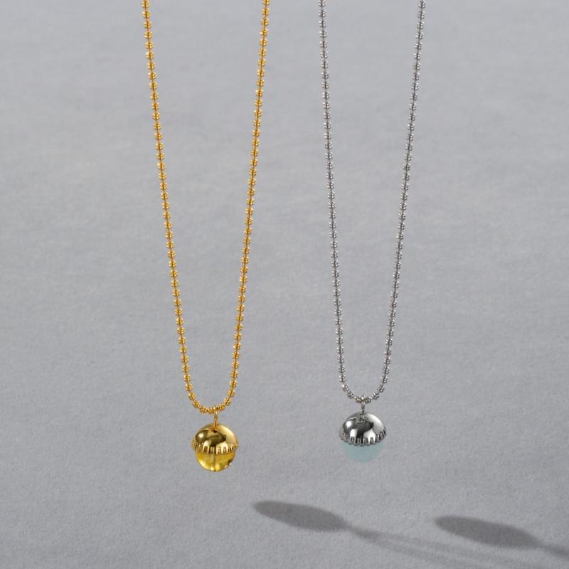 Rakuten - ネックレス 黄水晶 海藍石 18kメッキ 回転 ラッキーアイテム 小金珠 ペンダント 幸運 縁起物