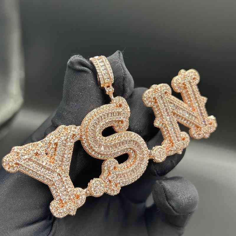 ネックレス 満鑽 ジルコニア DIY 切り替え 組み合わせ イニシャル パンク 系 ストリート メンズ レディース ユニセックス 電気メッキ加工 ラッキーアイテム(4.0)