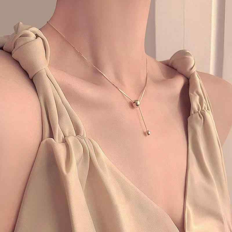 Red Coral - ネックレス レディース s925 シルバー ネックレス 円形 光沢 ネックレス 韓国 インスタ アクセサリー チョーカー