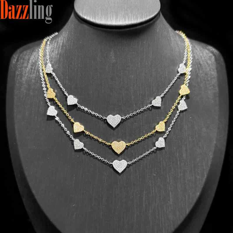 ネックレス ハート ジルコニア ペンダント 鎖骨チェーン かわいい おしゃれ アクセサリー 普段使い デート パーティー