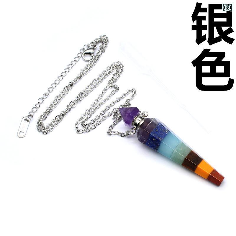 ソファポテトのネックレス 六角柱 錐形 7色 チャクラ 精油 アロマ ペンダント2｜アングル3