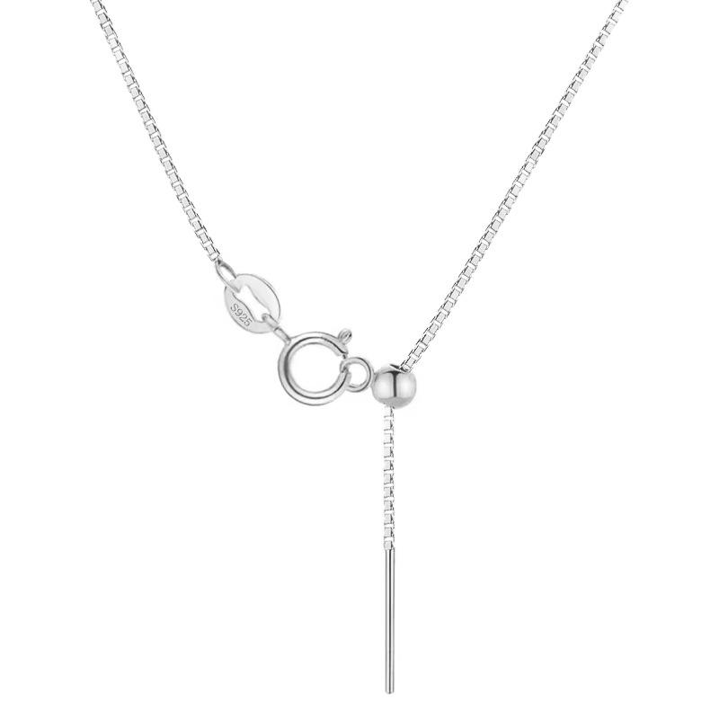 ネックレス シルバー DIY 小孔 穿珠 チェーン アジャスター付き 万能 チョーカー ペンダントトップ 925銀 アクセサリー パーツ