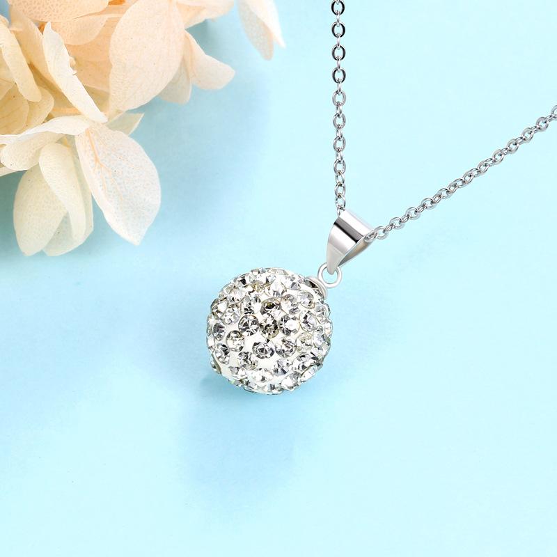 ネックレス シルバー925 ジルコニア クリスタルボール ペンダント 韓国 かわいい おしゃれ インフルエンサー