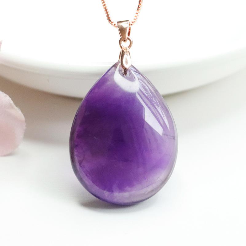Pink - ネックレス レディース S925 シルバー 紫水晶 水滴 ペンダント ロマンチック アクセサリー エレガント 上品 女性 プレゼント ギフト