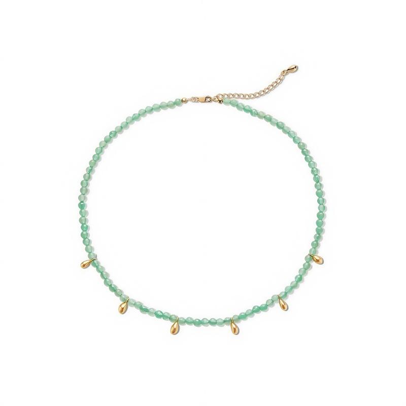 Rhinestone - ネックレス レディース 新中式 ドロップ 接触冷感 豪華感 鎖骨 ペンダント エレガント アクセサリー