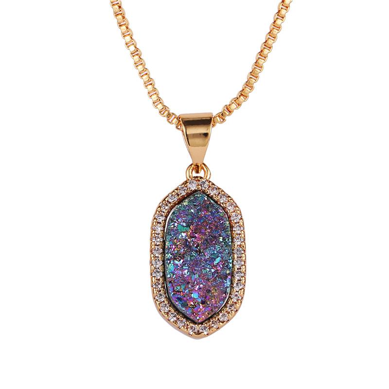 ネックレス 水晶 瑪瑙 ジルコニア 銅メッキ ペンダント シンプル かわいい おしゃれ アクセサリー