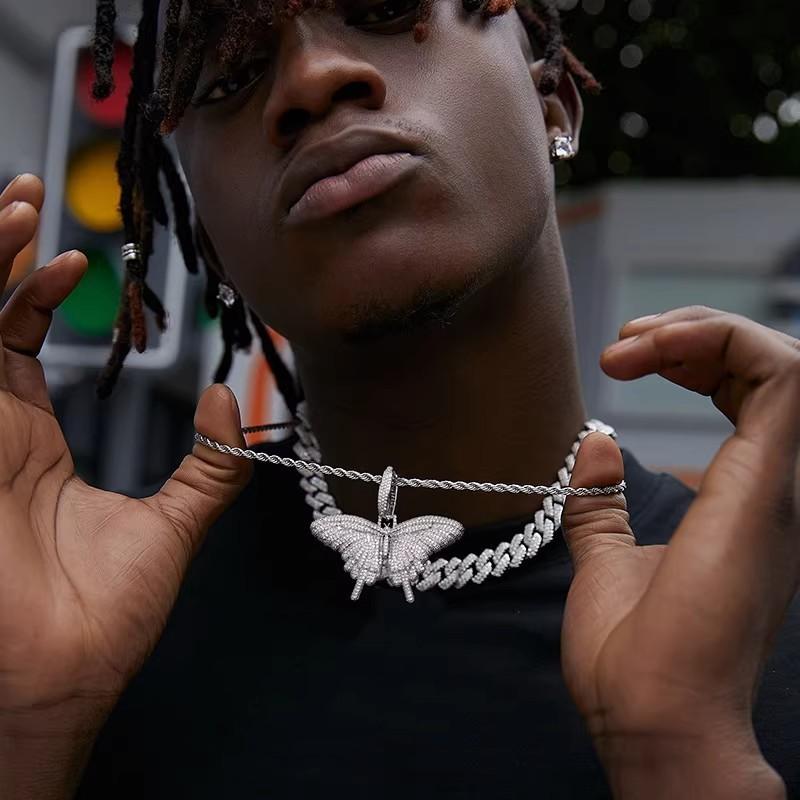 ネックレス レディース ヒップホップ ストリート カラフル ミニ 蝶 バタフライ ペンダント 個性 的 満点 ジルコニア チョーカー アクセサリー