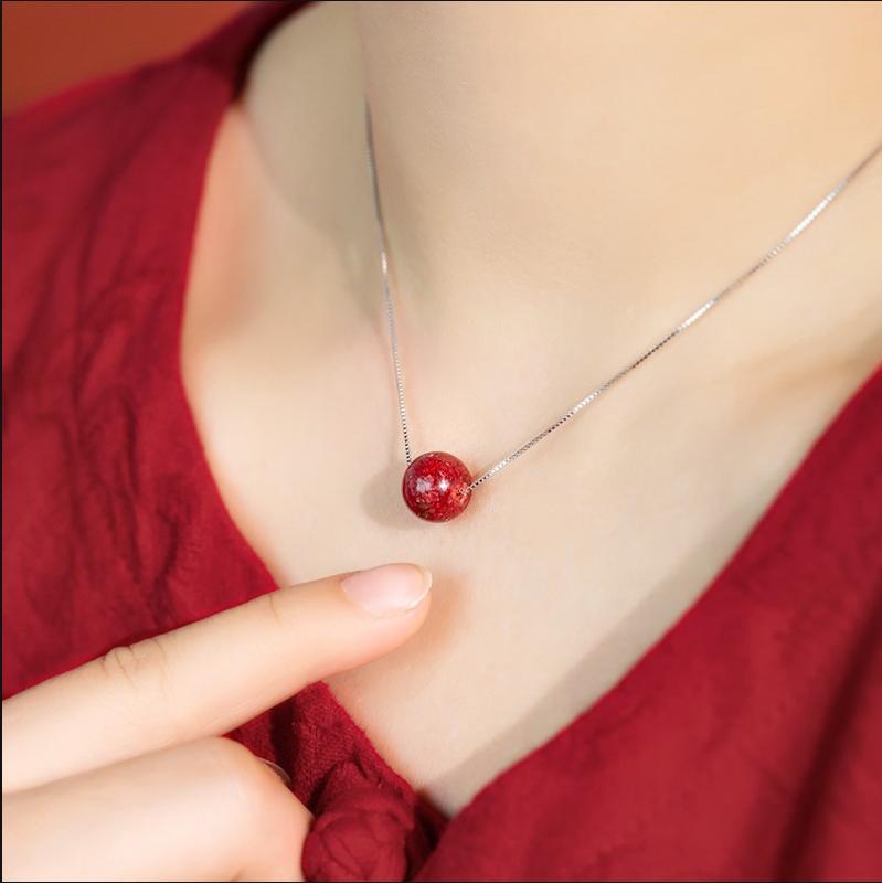 Cubic Zirconia - ネックレス レディース 石 ジルコニア ペンダント チョーカー 紫金 本命年 ラッキーアイテム