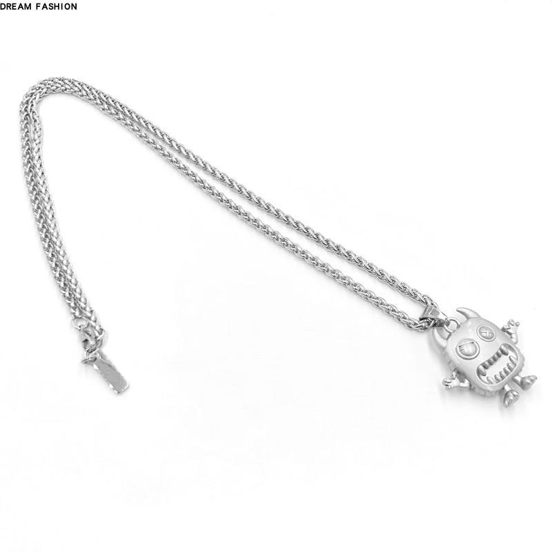 ネックレス 男性用 女性用 カップル モンスターモチーフ ペンダント ニットチェーン アクセサリー ヒップホップスタイル
