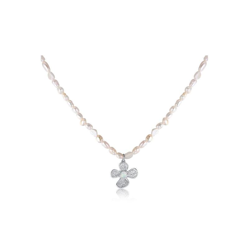 ネックレス レディース 花 フェイクパール 冷淡 豪華感 鎖骨 百搭 個性 チョーカー