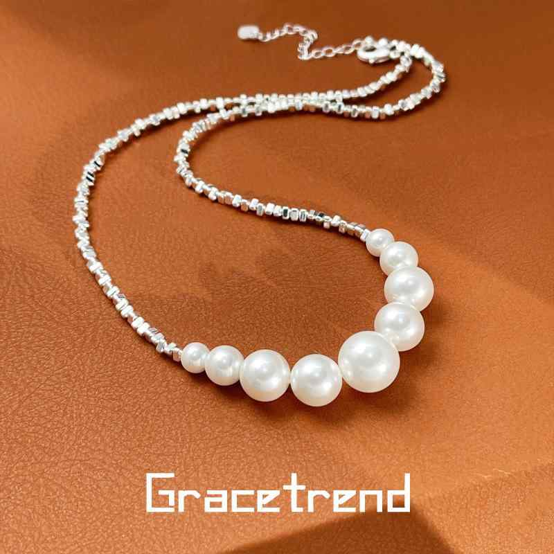 Pearl White - ネックレス レディース スマイル 鎖骨 チェーン ラッキーアイテム 豪華感 アクセサリー チョーカー バレンタイン ギフト