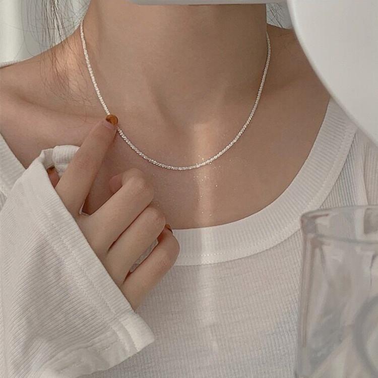 Rhinestone - ネックレス レディース S925 シルバー 満天星 ジルコニア 波光 粼粼 鎖骨チェーン 豪華感 小さめ プチプラ アクセサリー