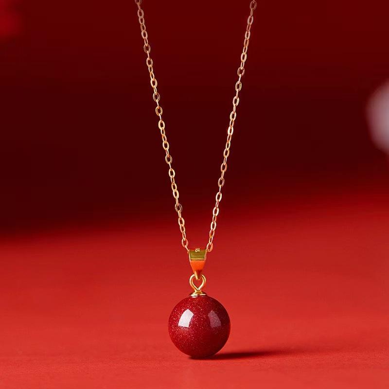 ネックレス レディース 高含量朱砂 平安如意 桃心 ハート シルバー925 丹砂 ペンダント チョーカー ラッキーアイテム アクセサリー