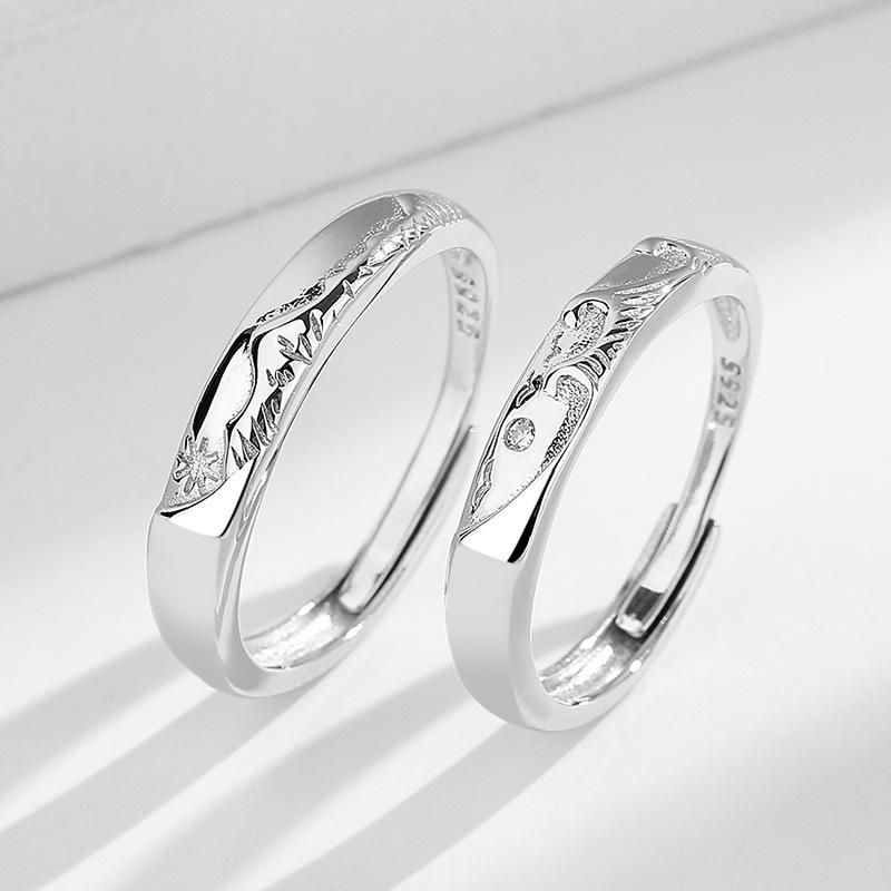 指輪 ペアリング シルバー925製 山盟海誓 ラブリング 誕生日 ギフト
