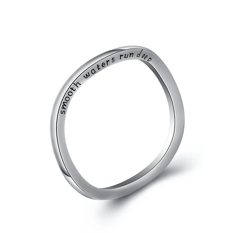 指輪 レディース シルバー925 リング シンプル 刻印 静水深流 指輪 シルバーリング アクセサリー ギフト