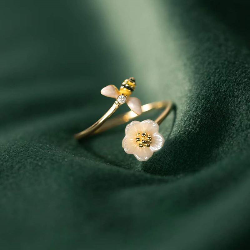 Other , Materials - 指輪 s925 シルバー デイジー ハチ モチーフ 個性的 リング ぜいたく 小さめ 普段使い