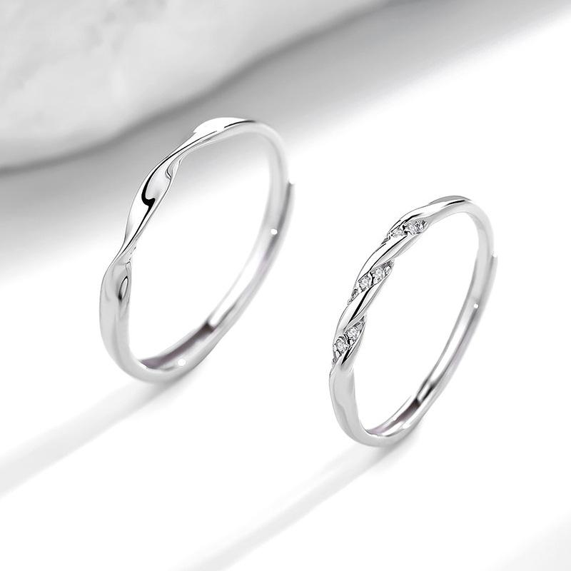 指輪 ペアリング シルバー999 モビウスリング 韓国 シンプル ひねりリング フリーサイズ シルバーリング リング ラッキーアイテム