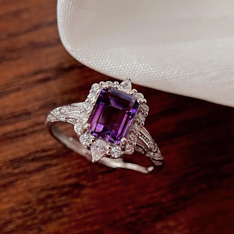 Rakuten - 指輪 レディース シルバー925 アメジスト リング シルバーリング シルバーアクセサリー かわいい エレガント 上品 ジュエリー
