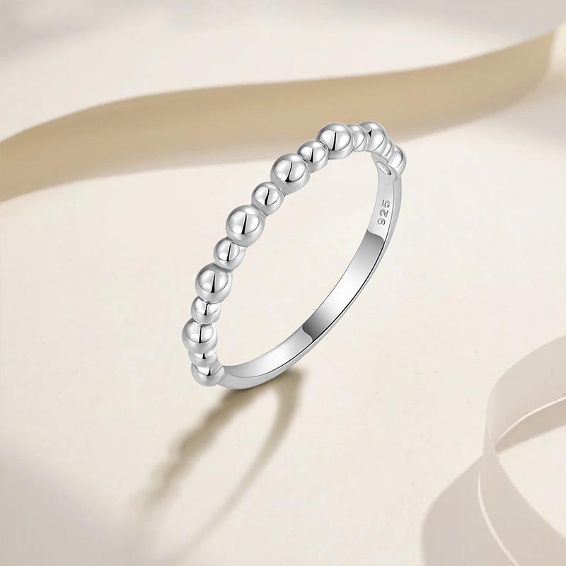 指輪 レディース S925 シルバー リング 銀製 丸玉 不規則 手飾り シルバーアクセサリー ジュエリー・種類: 指輪.リング・素材: 銀.925銀・デザイン: 幾何学型・加工: 電気メッキ・スタイル: ミニマル・カラー: 白ゴールド・サ...