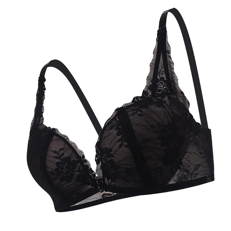 ブラジャー レディース 秋冬 厚手 薄手 フロントホック 寄せ上げ レース ノンワイヤー セクシー ランジェリー