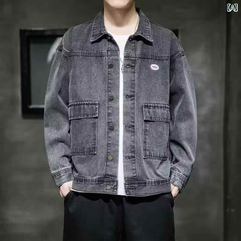 Jumper, Blouson - ジャケット メンズ 男性用 デニム Gジャン ブルゾン ゆったり アウター トップス カジュアル ワークスタイル 春秋 日本製