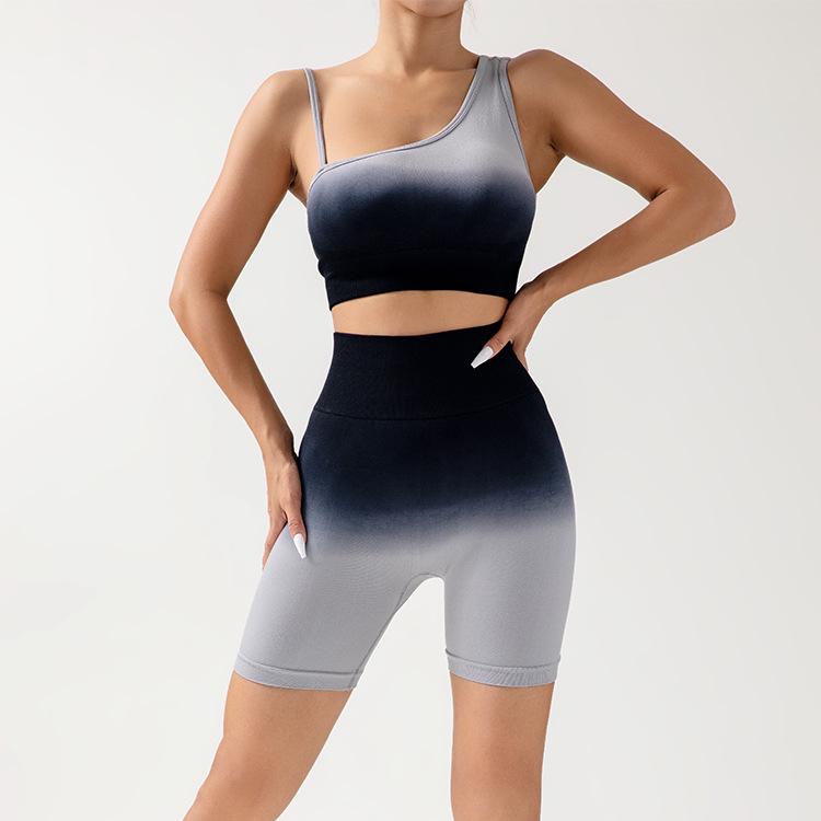 ヨガパンツ レディース スポーツ用 ショートパンツ シームレス グラデーション 通気性 タイト ランニング フィットネス トレーニング2