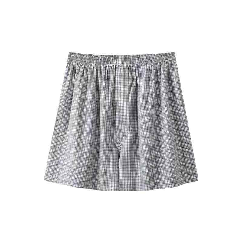 Rakuten - パンツ 男性用 大きいサイズ 綿100% チェック柄 トランクス ゆったり 通気性 短パン パジャマ 部屋着 ルームウェア