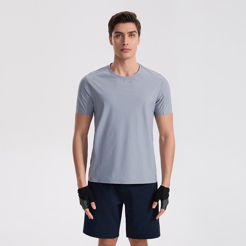 Tシャツ 男性用 接触冷感 薄手 半袖 トップス 涼感 吸湿速乾 伸縮性 スポーツ ウェア カジュアル