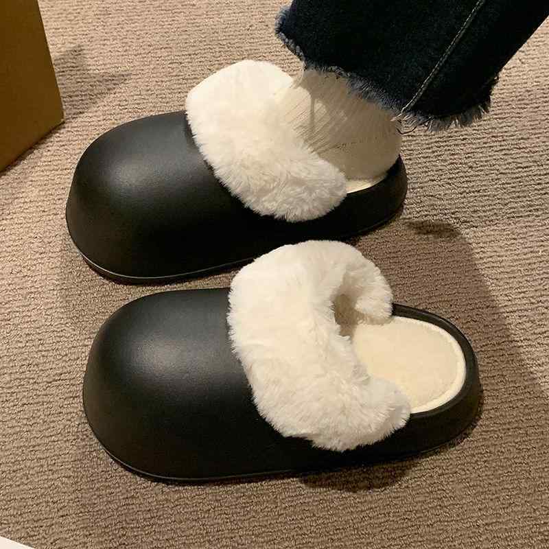 サンダル ルームシューズ 厚底 外履き 冬 あったか 防風 純色 シンプル 取り外し可能 洗える 暖かい ス..