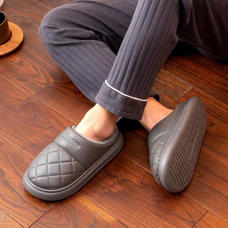 ルームシューズ メンズ 男性用 秋冬 厚底 滑り止め 防寒 暖かい 履き心地が良い アルファベット