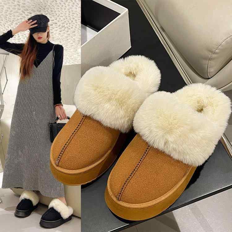 サンダル レディース 秋冬 厚底 スノーブーツ ファー スリッパ ルームシューズ 防寒 あったか 外履き かわいい ぺたんこ カジュアル