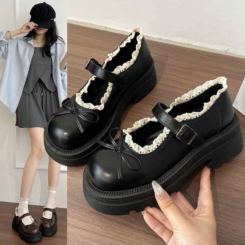 靴 レディース 厚底 マリージェーン シューズ ラウンドトゥ ローファー レトロ スタイル かわいい 歩き..