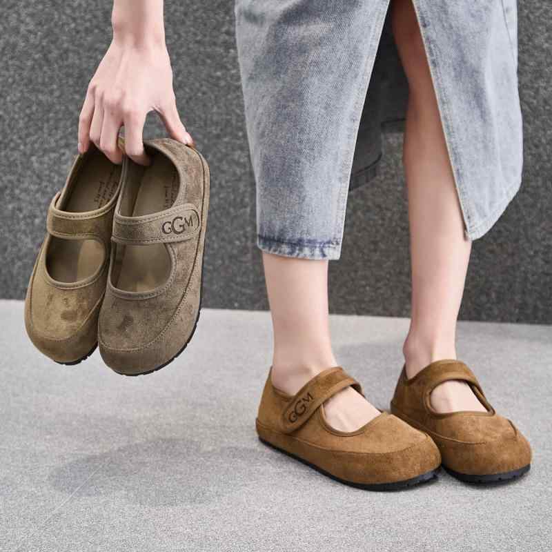 靴 レディース 豆豆靴 丸頭 刺繡 フ�