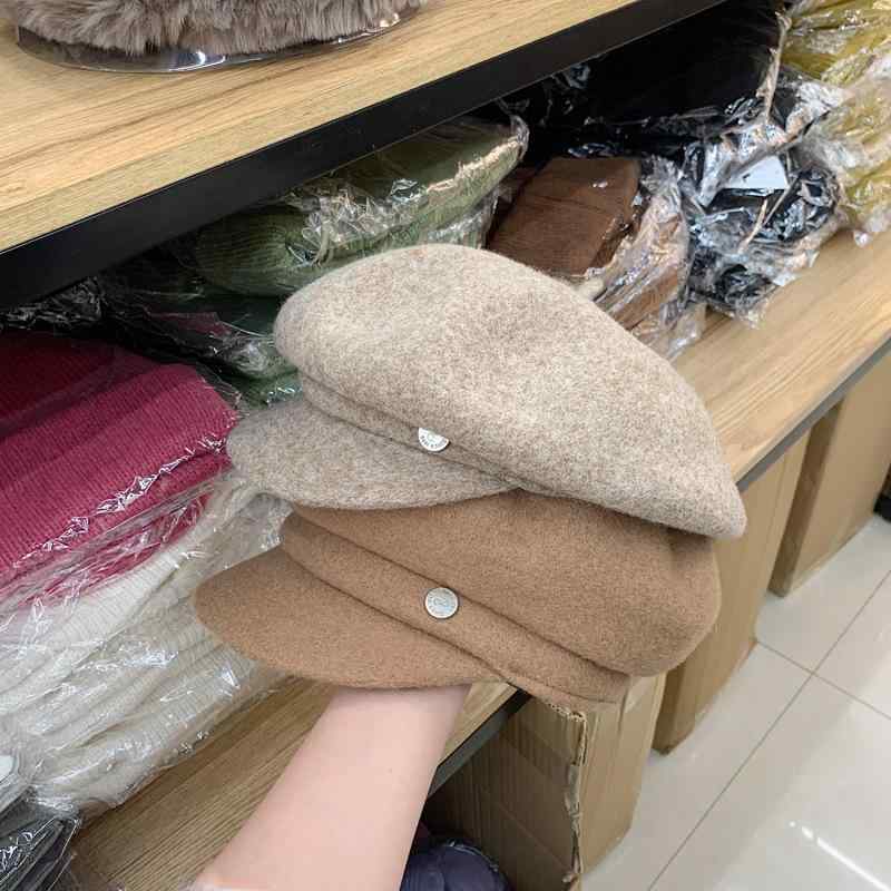 帽子 レディース 秋冬 レトロ シック 八角帽 装饰 保温 小顔効果 报童帽 キャスケット2